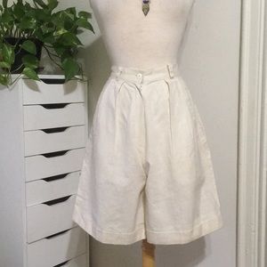 80’s vintage Cream linen shorts